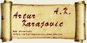 Artur Karajović vizit kartica